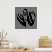 abstracte modernistische geometrische kunst poster (Keuken)