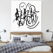 abstracte modernistische geometrische lijnkunst canvas afdruk (Insitu (Slaapkamer))