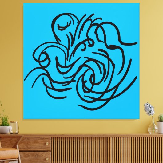 abstracte modernistische meetkundige kunst canvas afdruk (Insitu (Woonkamer))