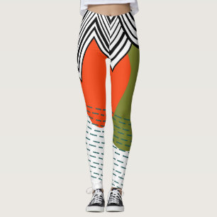 Abstracte modernistische stijl van het midden van leggings