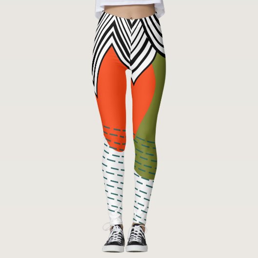 Abstracte modernistische stijl van het midden van  leggings (Voorkant)