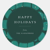 Abstracte Modish Pattern Holiday Ronde Sticker (Voorkant)