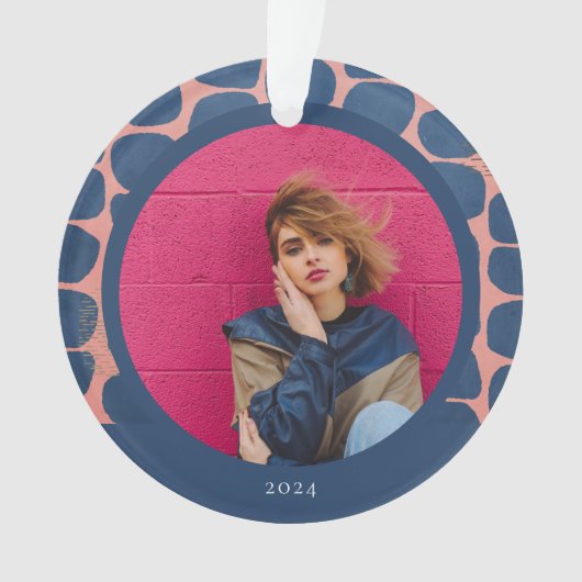 Abstracte Modish Pattern Photo Ornament (voorkant)