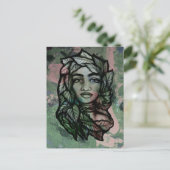 Abstracte moeder aarde Gaia Goddess Green Witch Briefkaart (Staand voorkant)