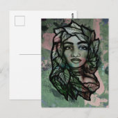 Abstracte moeder aarde Gaia Goddess Green Witch Briefkaart (Voorkant / Achterkant)