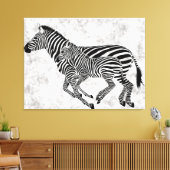 Abstracte moeder en kind zebra's canvas afdruk (Insitu (Woonkamer))
