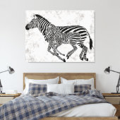 Abstracte moeder en kind zebra's canvas afdruk (Insitu (Slaapkamer))