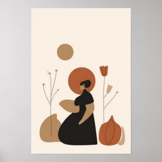 Abstracte Moederdschap Muurkunst | Minimalistische Poster (Voorkant)