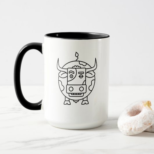 Abstracte mok met domme stier (Met donut)