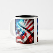 Abstracte Mok van de Amerikaanse vlag tweetone, 11 (Voorkant links)