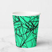 Abstracte mok voor zwarte en turkooizen papieren bekers (Achterkant)