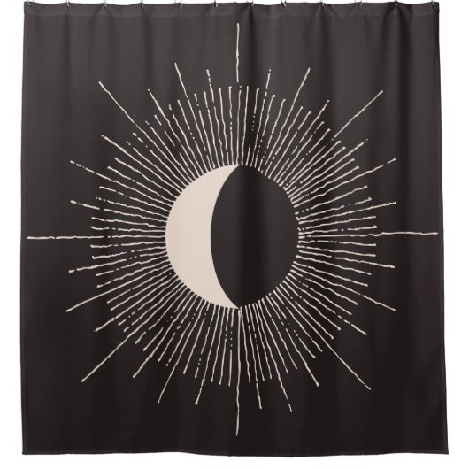 Abstracte Mon Burst Eclipse Douchegordijn (Voorkant)