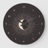 Abstracte Mon Burst Eclipse Grote Klok (Voorkant)