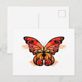 Abstracte Monboogvlinder Briefkaart (Voorkant / Achterkant)