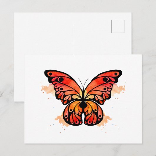 Abstracte Monboogvlinder Briefkaart (Voorkant / Achterkant)