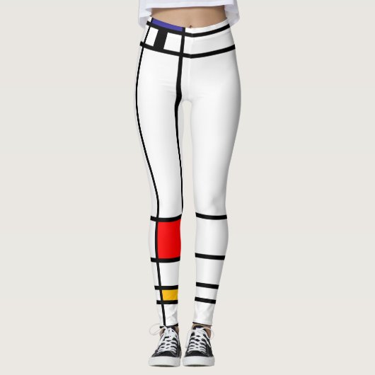Abstracte Mondriaan "Trafalgar Square" kwadraat Leggings (Voorkant)