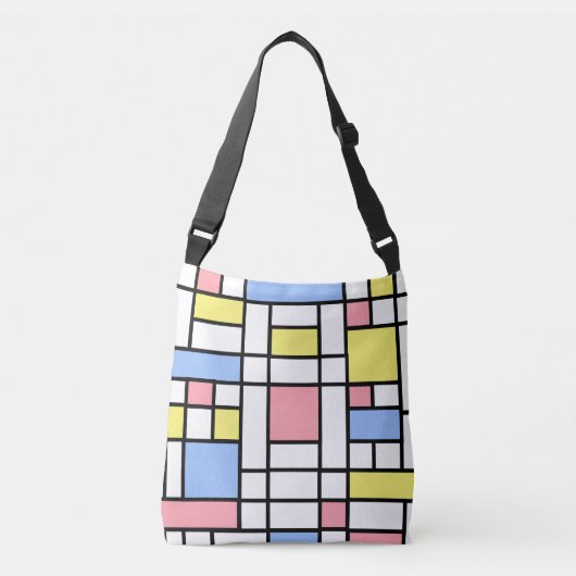 Abstracte Mondriaanse kunst met pasteelkleuren Crossbody Tas (Voorkant)