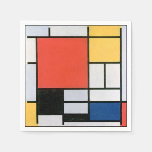 Abstracte Mondrian-vormen in distressed-stijl Servet (Voorkant)