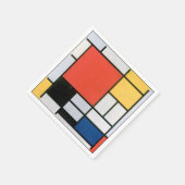 Abstracte Mondrian-vormen in distressed-stijl Servet (Hoek)