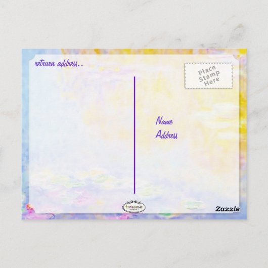 abstracte , monetwaterlib 7 briefkaart (Achterkant)