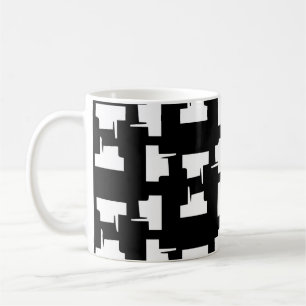 Abstracte monochrome achtergrond. Halftone illustr Koffiemok
