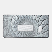 Abstracte Monochrome Grijze Spiraalvormige Fractal Bureaumat (Keyboard & Muis)