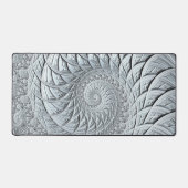 Abstracte Monochrome Grijze Spiraalvormige Fractal Bureaumat (Voorkant)