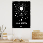 Abstracte monochrome illustratie van de zon poster (Keuken)