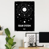 Abstracte monochrome illustratie van de zon poster (Thuiskantoor)