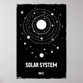Abstracte monochrome illustratie van de zon poster