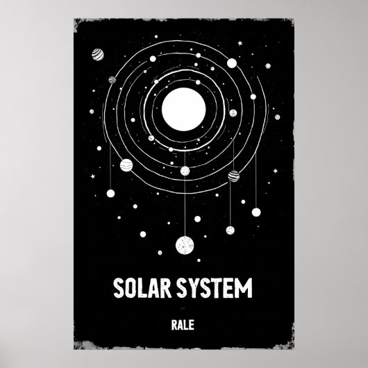 Abstracte monochrome illustratie van de zon poster (Voorkant)