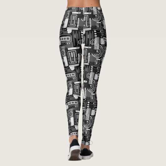 Abstracte monochrome Leggings (Achterkant)