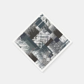 Abstracte monochrome patchwork servet (Hoek)