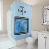 Abstracte monogram douchegordijn (In situ)