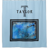 Abstracte monogram douchegordijn (Voorkant)