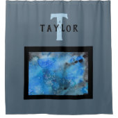 Abstracte monogram douchegordijn (Voorkant)