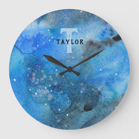 Abstracte monogram grote klok (Voorkant)