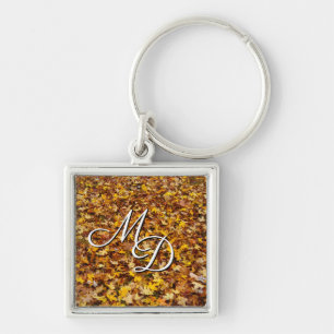 Abstracte monogram Initialen in het najaar Sleutelhanger