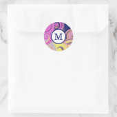 Abstracte monogram ronde sticker (Tas)