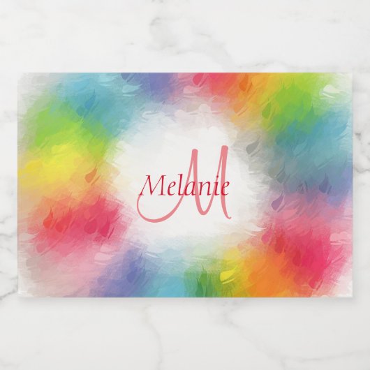 Abstracte monogram Sjabloon Kleurrijke moderne reg Voedselcontainer Etiket (Enkel label)