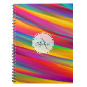 Abstracte monogrammen kleurrijke gradiënt notitieboek (Voorkant)