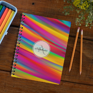 Abstracte monogrammen kleurrijke gradiënt notitieboek