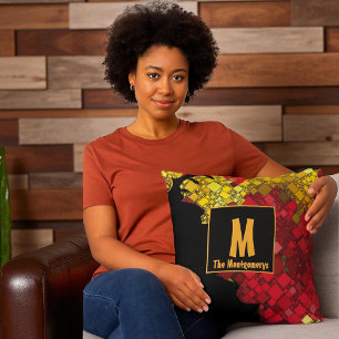 Abstracte Monogrammen Tijdelijke Naam van de Douan Kussen