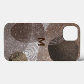 Abstracte monogrammen van Bronze Glittery Case-Mate iPhone Case (Achterkant (horizontaal))