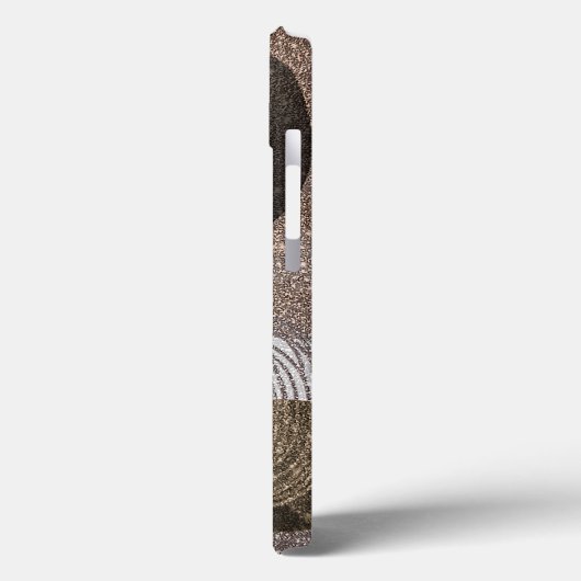 Abstracte monogrammen van Bronze Glittery Case-Mate iPhone Case (Achterkant / Links)