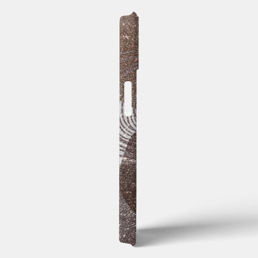 Abstracte monogrammen van Bronze Glittery Case-Mate iPhone Case (Achterkant / Rechts)