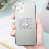 Abstracte Monstera-blad vloeibare nepholografische Sticker (Telefoon)