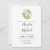 Abstracte Monstera Hand Drawn Botanical Greenery Kaart (Voorkant)