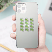 Abstracte Monstera Leaf Liquid Green Sticker Set (Telefoon)