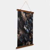 Abstracte Moody florals Hangend Wandkleed (Gebogen)